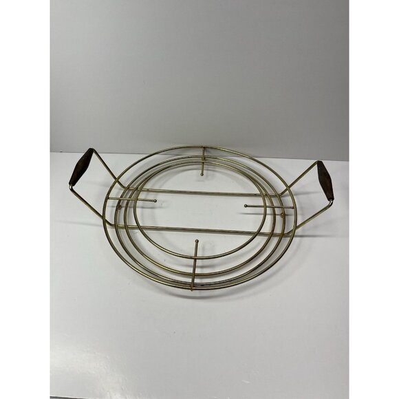 Vintage Brass Punch Bowl Caddy Mid Century Modern - Picture 2 of 14